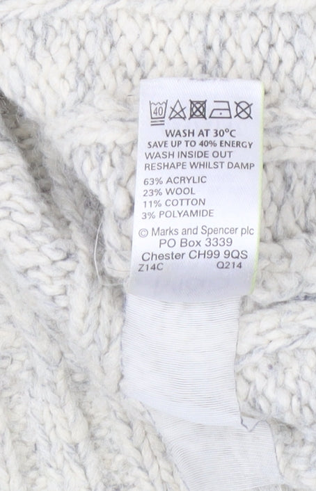 Marks and Spencer Men's Ivory Cable-Knit Pullover M