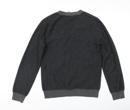 GAP Men's Grey V-Neck Cotton Cashmere Jumper, Size S