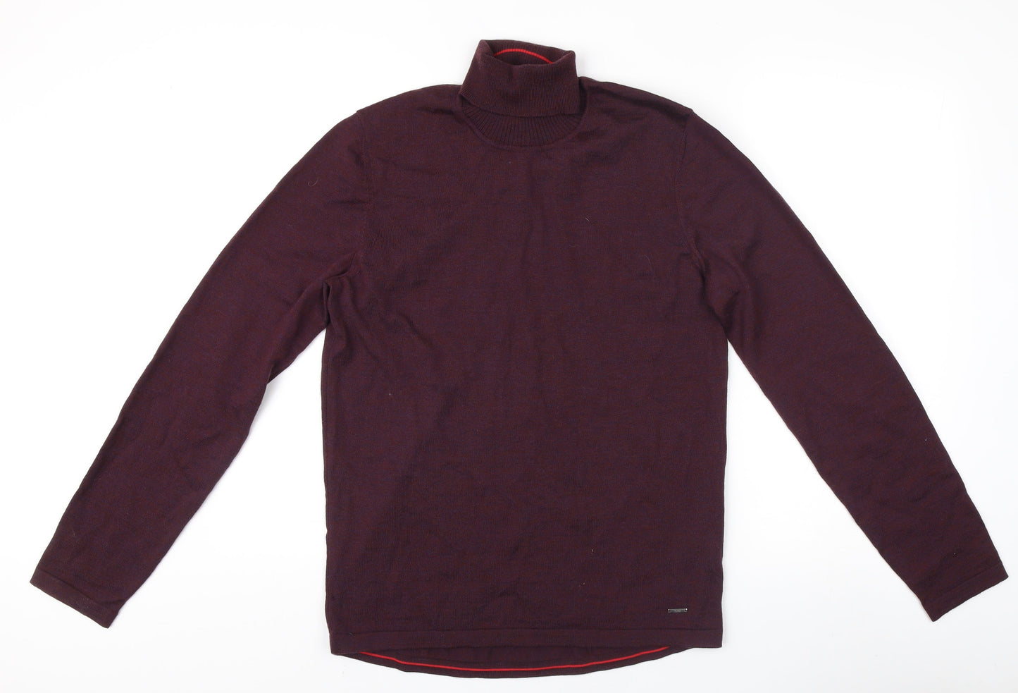 Hugo Boss Men's Purple Roll Neck Jumper Size L