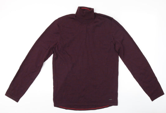 Hugo Boss Men's Purple Roll Neck Jumper Size L