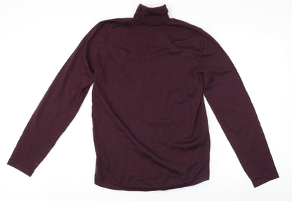 Hugo Boss Men's Purple Roll Neck Jumper Size L