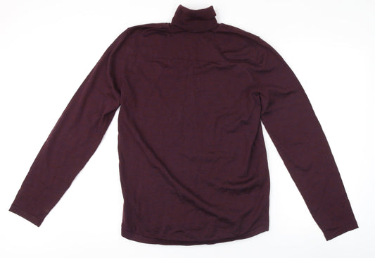 Hugo Boss Men's Purple Roll Neck Jumper Size L