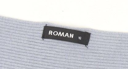 Womens UK Size 16 Roman Grey Pullover Jumper