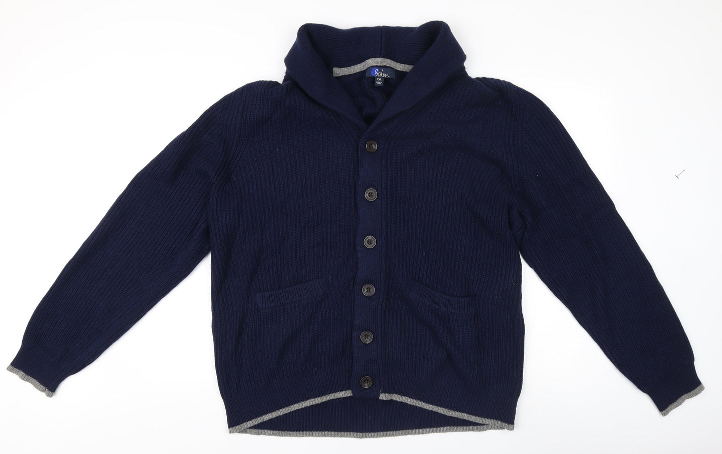 Boden Men's Blue 2XL Cardigan with Button Pockets