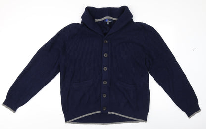 Boden Men's Blue 2XL Cardigan with Button Pockets