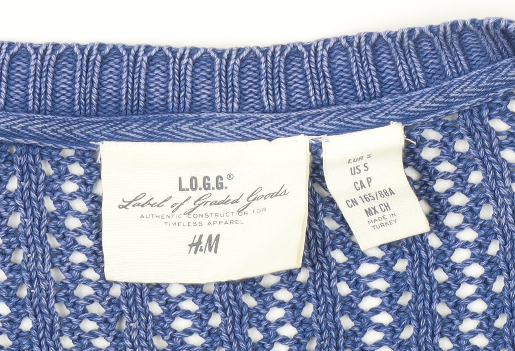 Womens UK Size 8 H&M Blue Cardigan Jumper