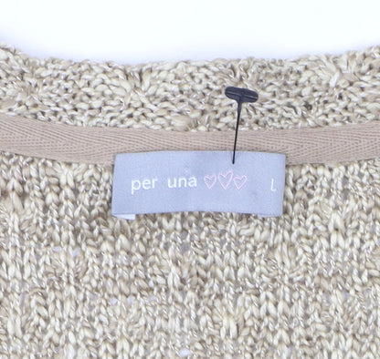 Womens UK Size L Marks and Spencer Beige Cardigan Jumper