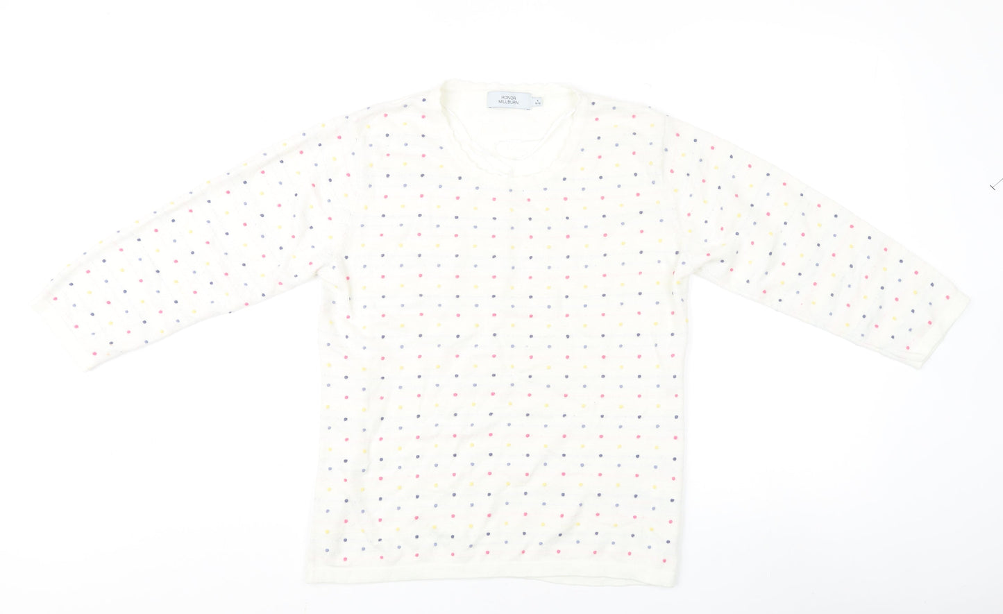 Honor Millburn Women's White Polka Dot Pullover Jumper - S