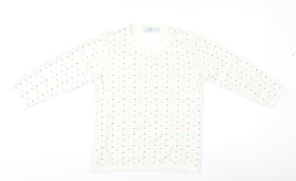 Honor Millburn Women's White Polka Dot Pullover Jumper - S