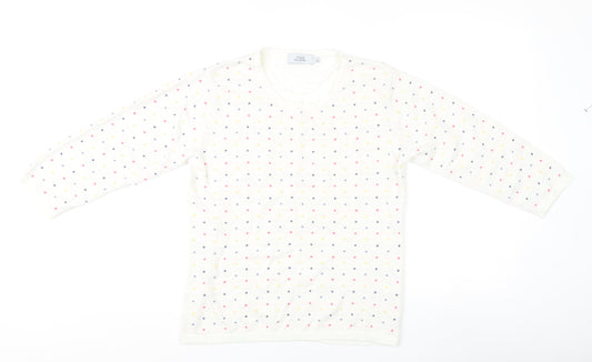Honor Millburn Women's White Polka Dot Pullover Jumper - S