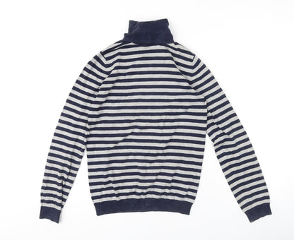 Green Coast Women's Blue Striped Pullover Jumper L