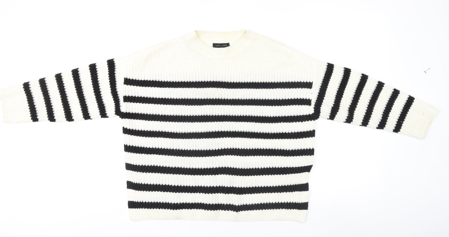 Womens UK Size S New Look White Pullover Jumper