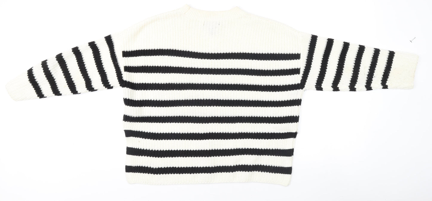 Womens UK Size S New Look White Pullover Jumper