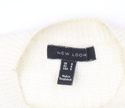 Womens UK Size S New Look White Pullover Jumper