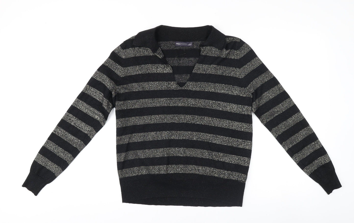 Womens UK Size M Marks and Spencer Black Pullover Jumper