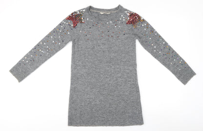 Teens UK Size 10 John Lewis & Partners Grey Pullover Jumper