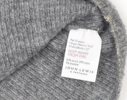 Teens UK Size 10 John Lewis & Partners Grey Pullover Jumper