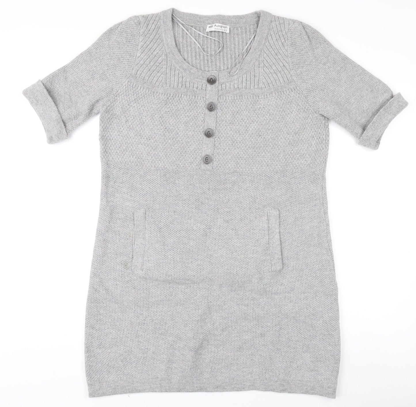 Womens UK Size 14 Marks and Spencer Grey Henley Jumper