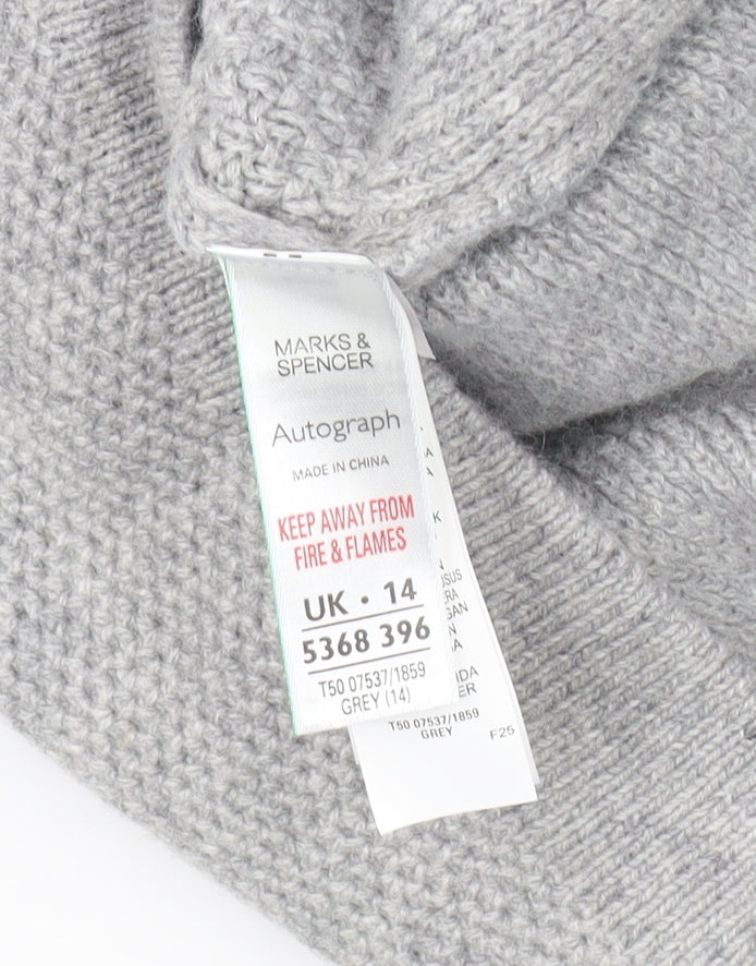 Womens UK Size 14 Marks and Spencer Grey Henley Jumper