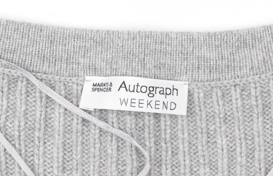 Womens UK Size 14 Marks and Spencer Grey Henley Jumper