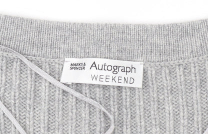 Womens UK Size 14 Marks and Spencer Grey Henley Jumper