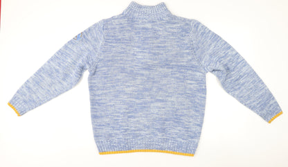 Atlas For Men Blue XL Cable-Knit Half Zip Jumper