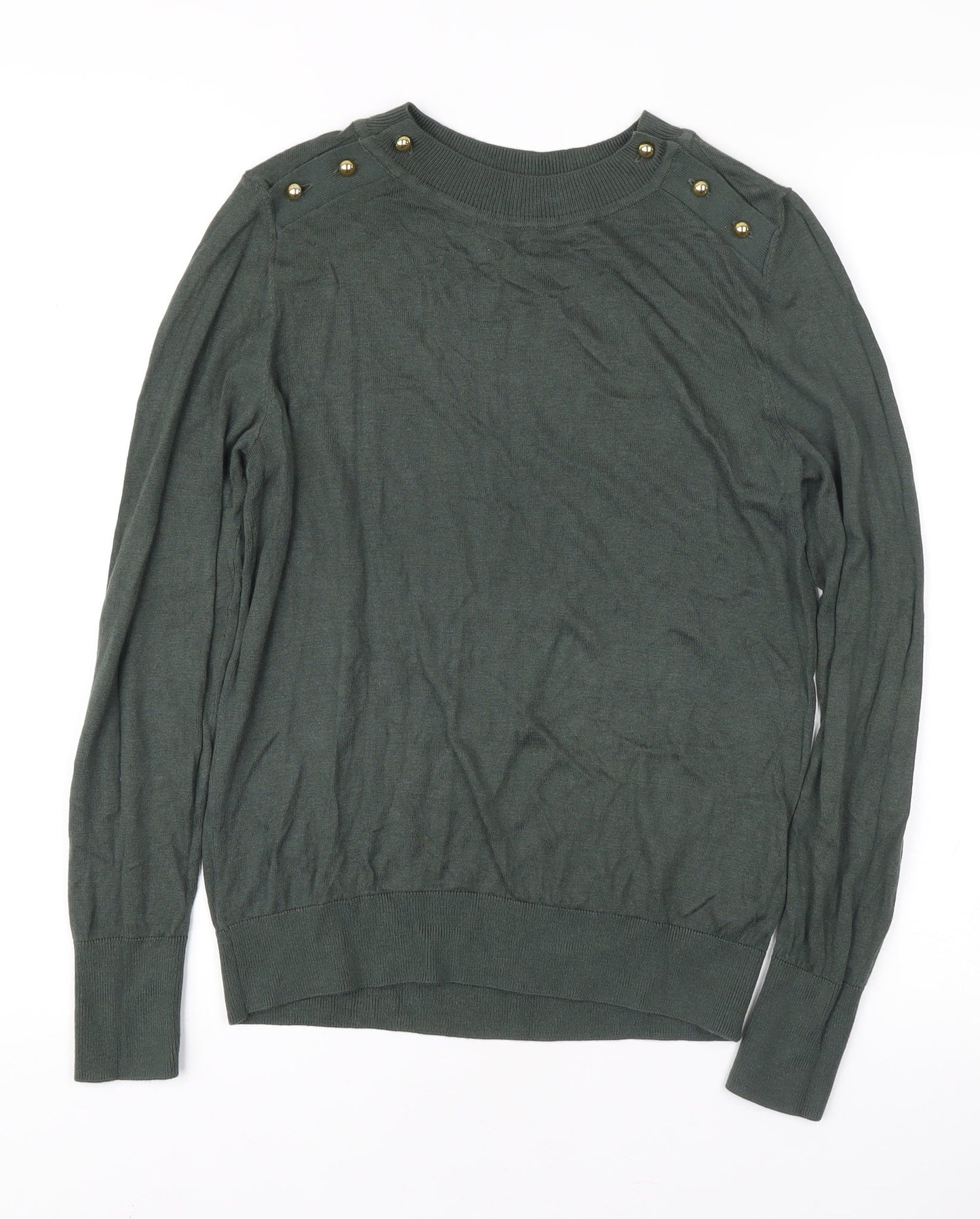 Womens UK Size M H&M Green Pullover Jumper