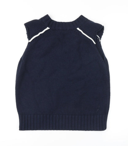 Womens UK Size XS Mint Velvet Blue Vest Jumper