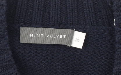 Womens UK Size XS Mint Velvet Blue Vest Jumper