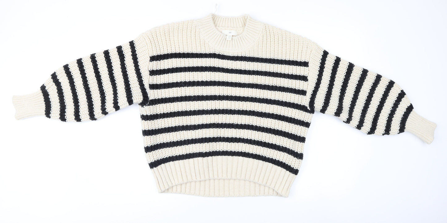 Womens UK Size M H&M Beige Pullover Jumper