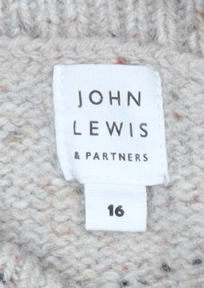 Womens UK Size 16 John Lewis & Partners Beige Pullover Jumper