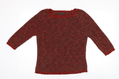 David Emanuel Women's Multicoloured Knit Jumper, Size S, 3/4 Sleeve