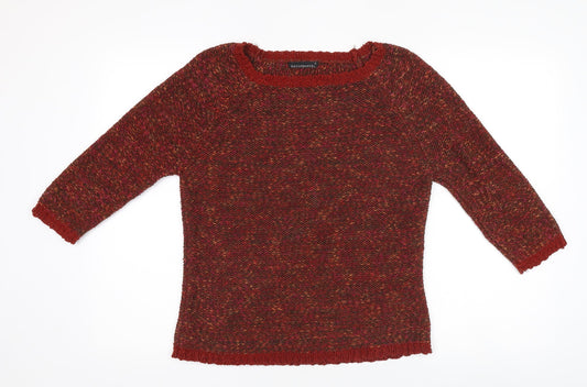 David Emanuel Women's Multicoloured Knit Jumper, Size S, 3/4 Sleeve