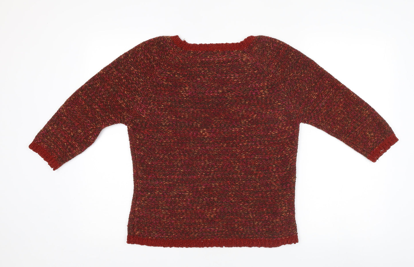 David Emanuel Women's Multicoloured Knit Jumper, Size S, 3/4 Sleeve