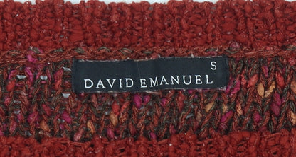 David Emanuel Women's Multicoloured Knit Jumper, Size S, 3/4 Sleeve