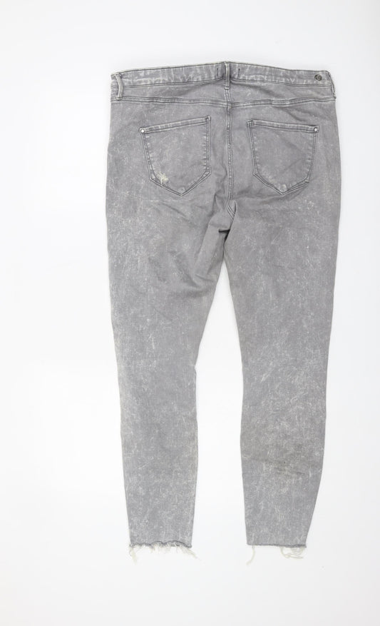 River Island Women's Grey Acid Wash Jeans