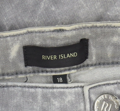 River Island Women's Grey Acid Wash Jeans