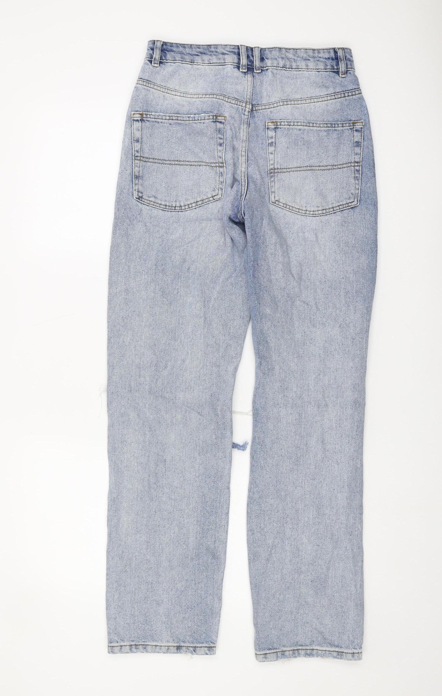 Collusion Women's Blue Distressed Straight Jeans, Size 29