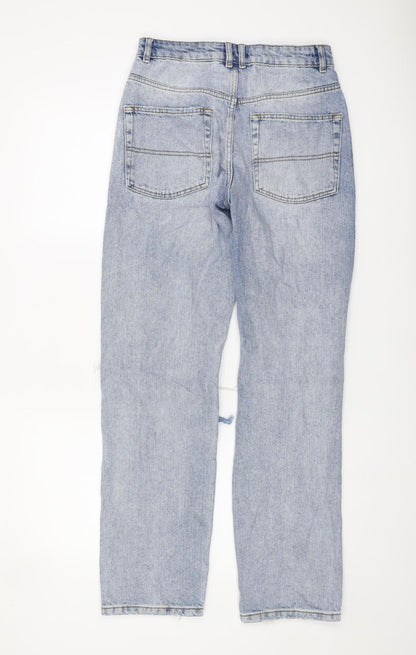 Collusion Women's Blue Distressed Straight Jeans, Size 29