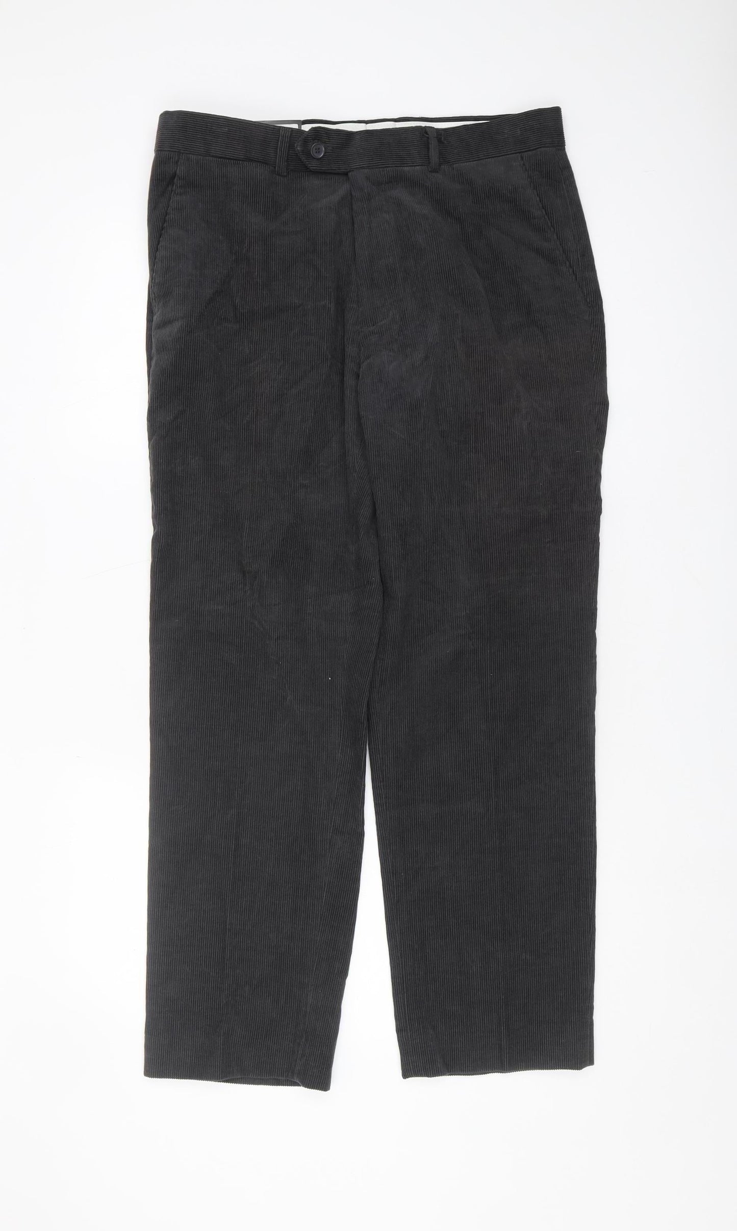 James Pringle Men's Black Corduroy Trousers 34W