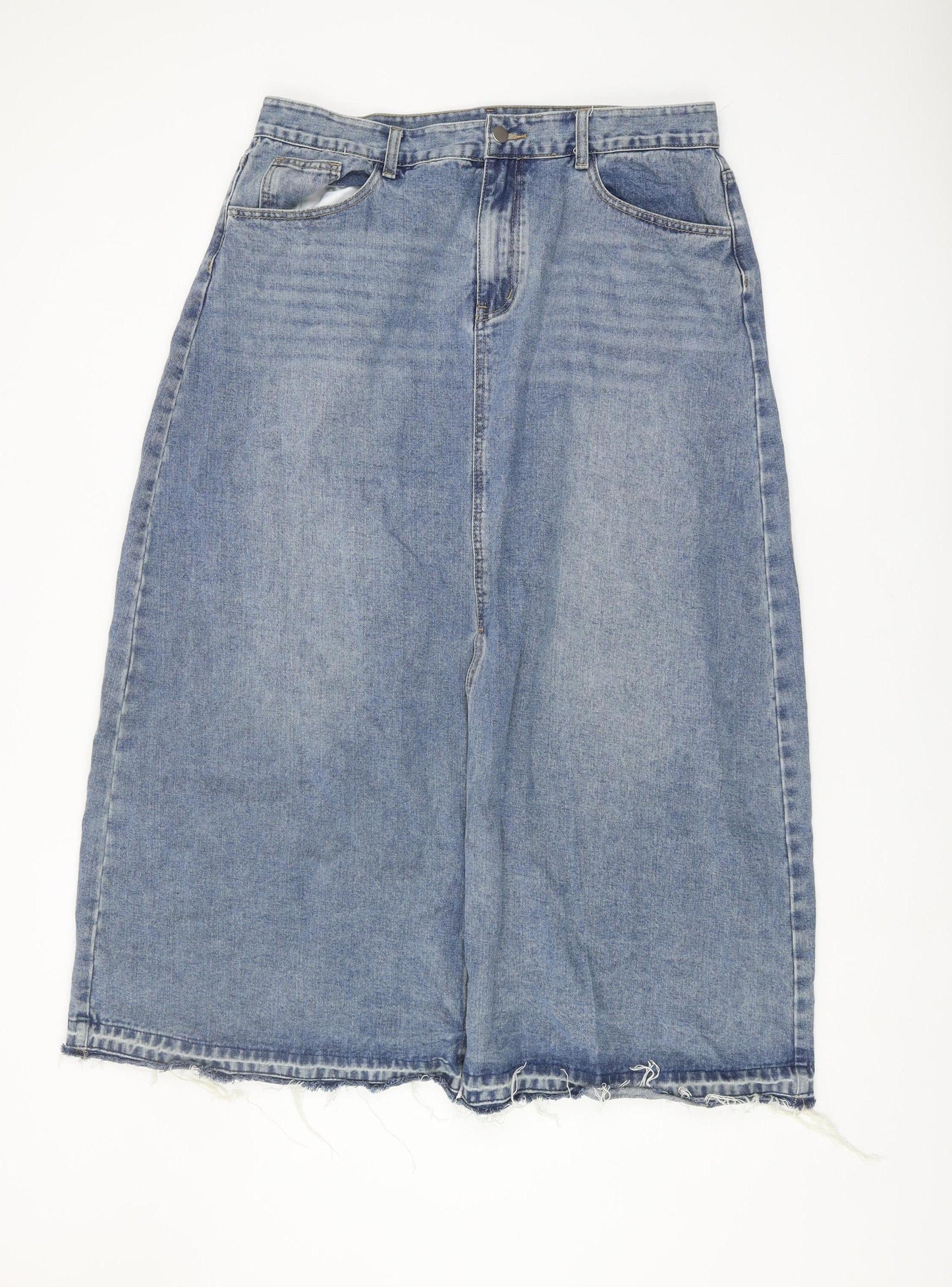 Cider Women’s Blue Denim Midi Pencil Skirt