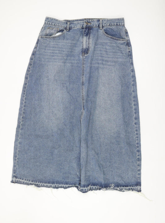 Cider Women’s Blue Denim Midi Pencil Skirt