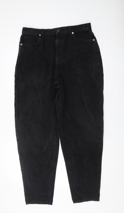 ASOS Men's Black Jeans - 34 Waist, 36 Leg, Button Closure