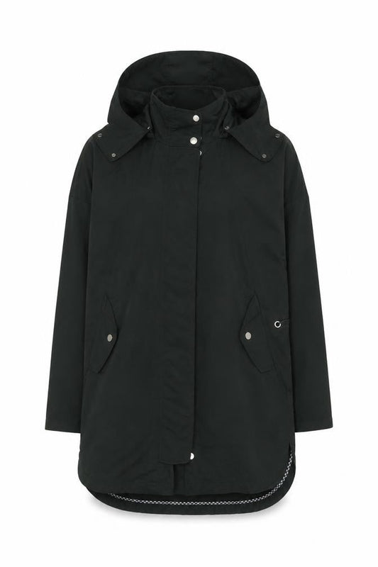Womens UK Size XS Zara Black Parka Coat