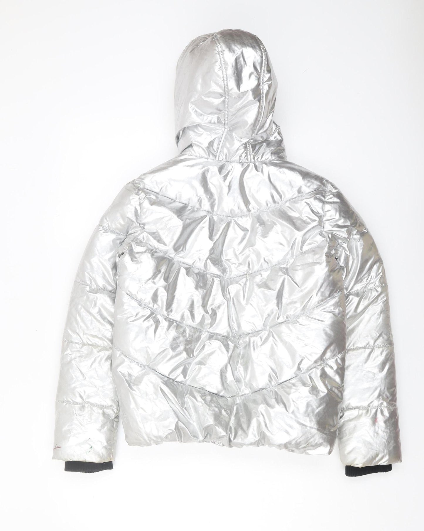 Pineapple Girls Silver Puffer Jacket 11-12 Years Hooded Winter