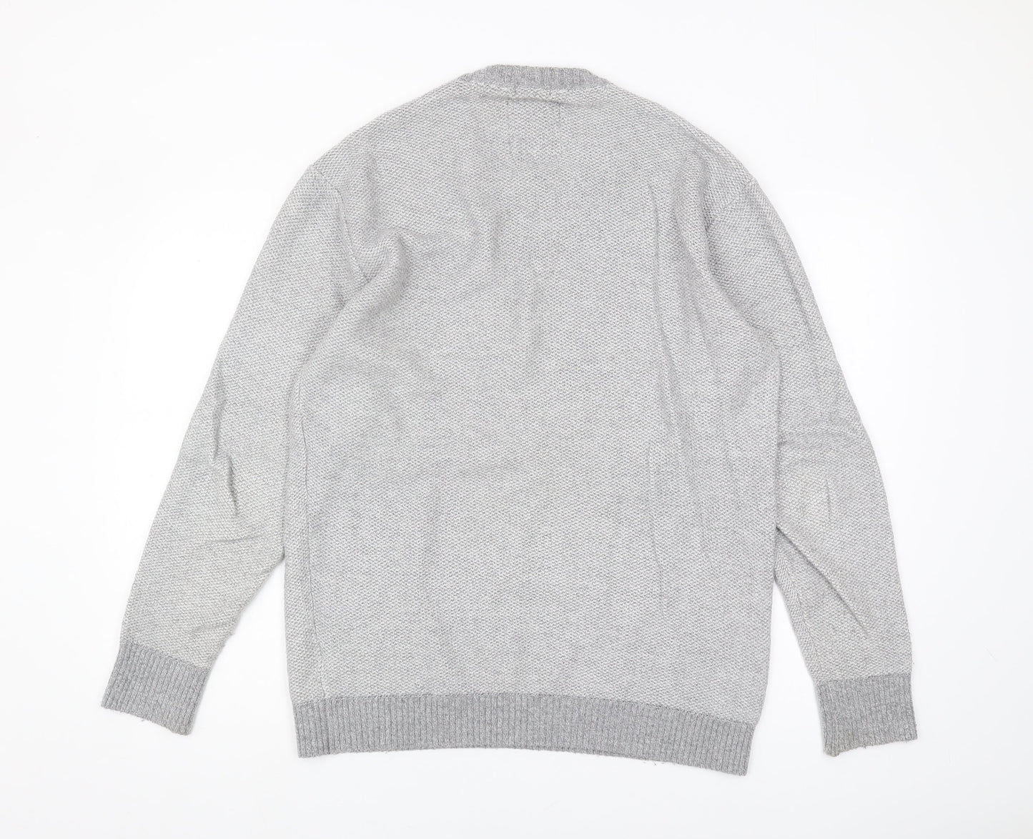 Hollister Men's Grey Pullover Jumper - Size L, Relaxed Fit
