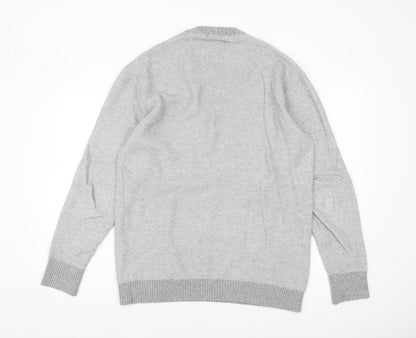 Hollister Men's Grey Pullover Jumper - Size L, Relaxed Fit