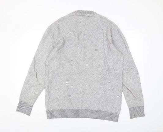 Hollister Men's Grey Pullover Jumper - Size L, Relaxed Fit