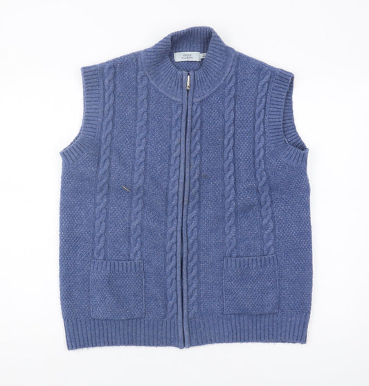 Honor Millburn Women's Blue Vest M with Mock Neck