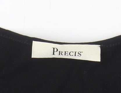 Precis Women's Black Pink 3/4 Sleeve Colourblock Top